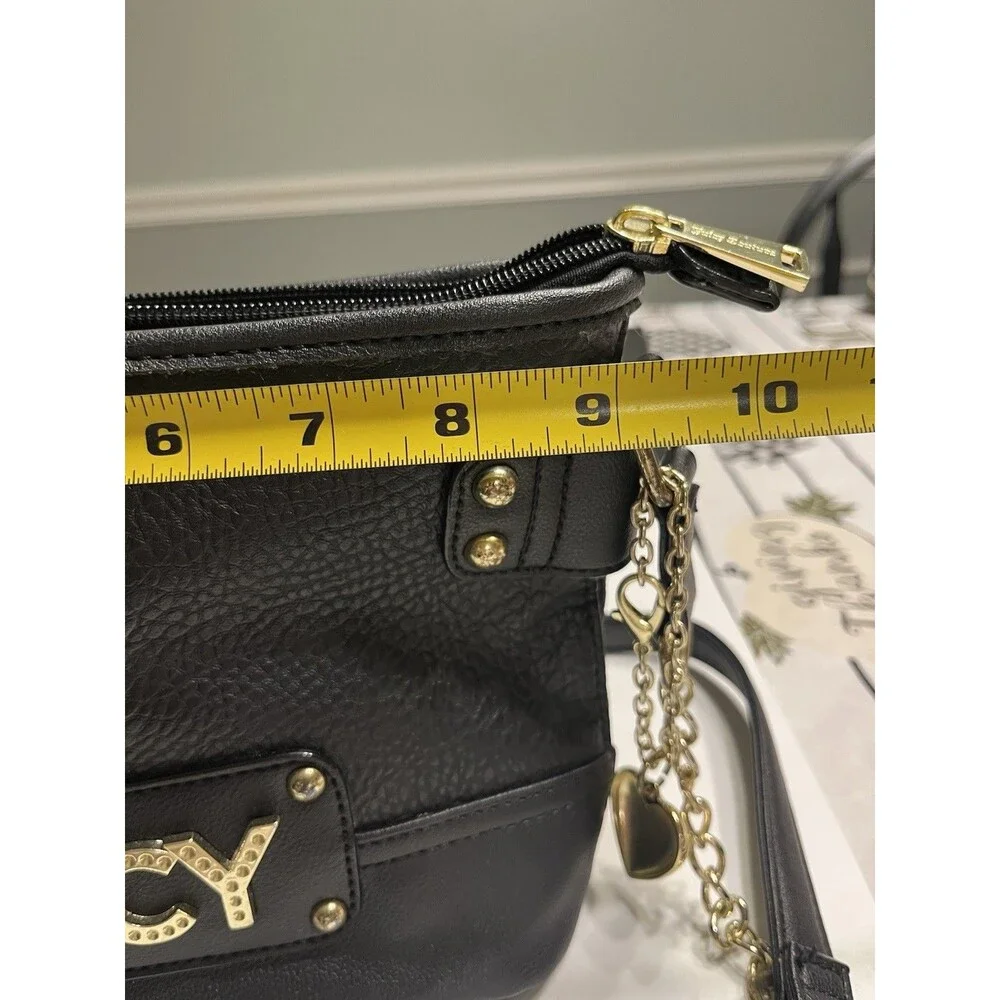 Juicy Couture Black Rhinestone Blingy Handbag Shoulder Purse Crossbody